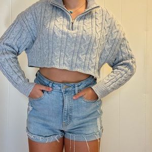 Garage Cropped Cable Knit Sweater XS